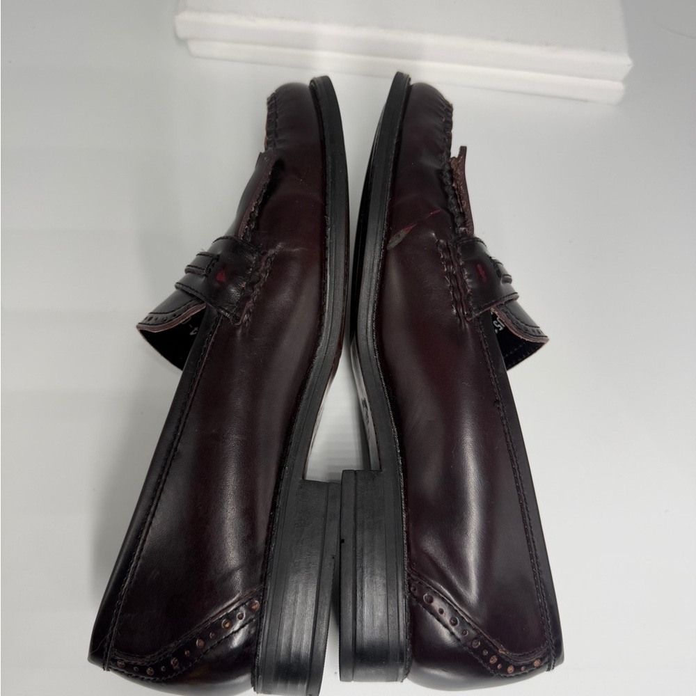 Vintage G.H Bass Weejuns Harper Leather Fringe Loafer  Burgundy Brown Women’s 7M - Picture 8 of 10